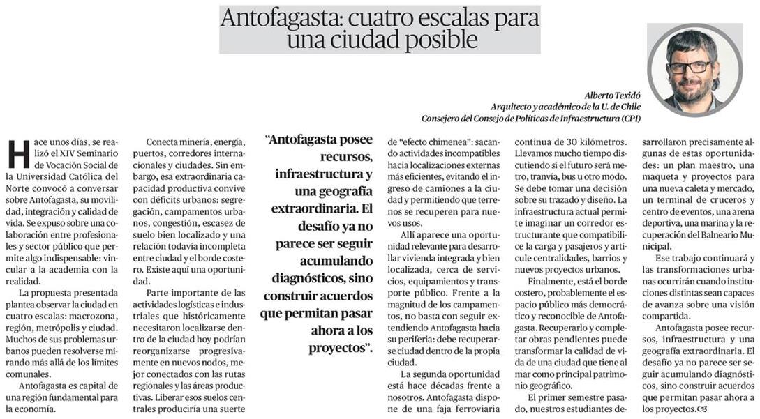 Antofagasta, borde costero y desarrollo urbano